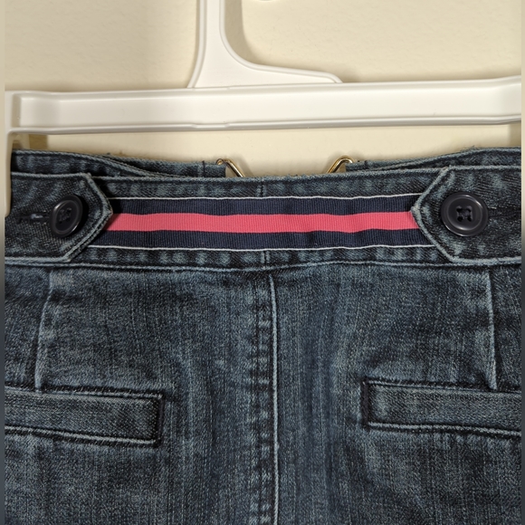 Talbot's Petites Belted Dark Wash Skirt Size 10 Stretch. Distressed - Picture 6 of 7